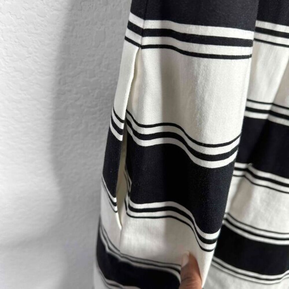 Adrianna Papell Dress Womens Size 6 Black White Striped Sleeveless A-Line Casual - Picture 6 of 9